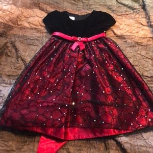Red and black holiday Christmas dress 4t